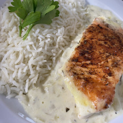 Saumon sauce champignons